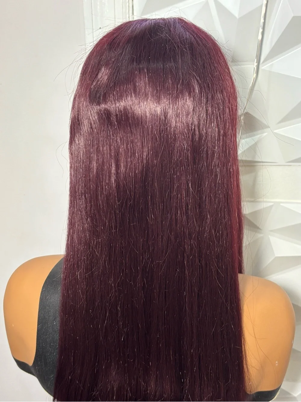 30 Inch 99J Burgundy Straight Blend Wig – 2x6 Lace Closure
